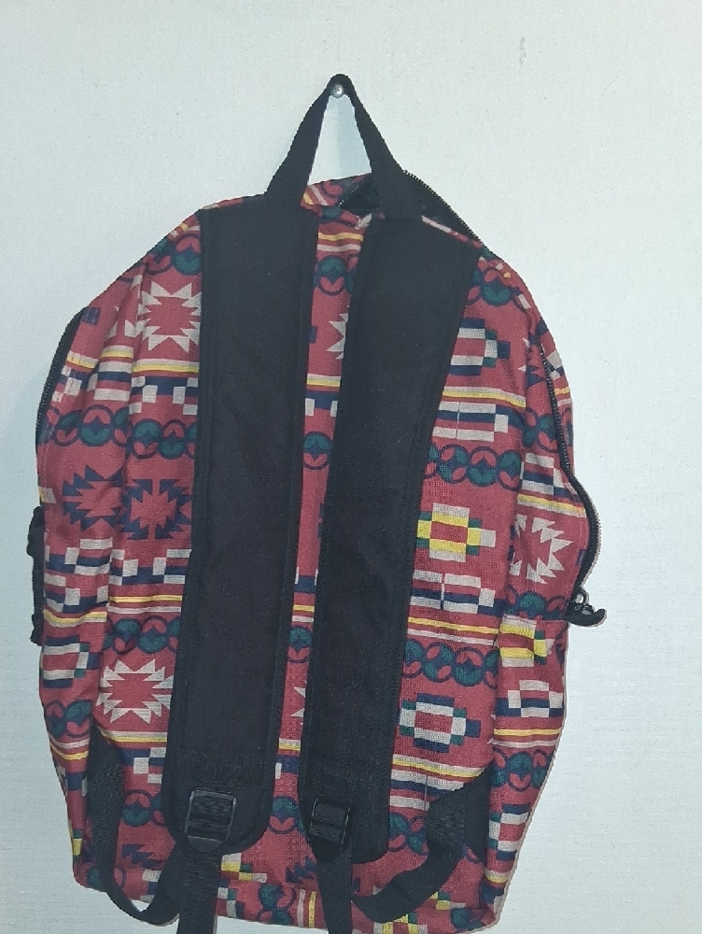 Men's Rust-Red Geometric Pattern Backpack - Unbranded - Picture 9 of 9